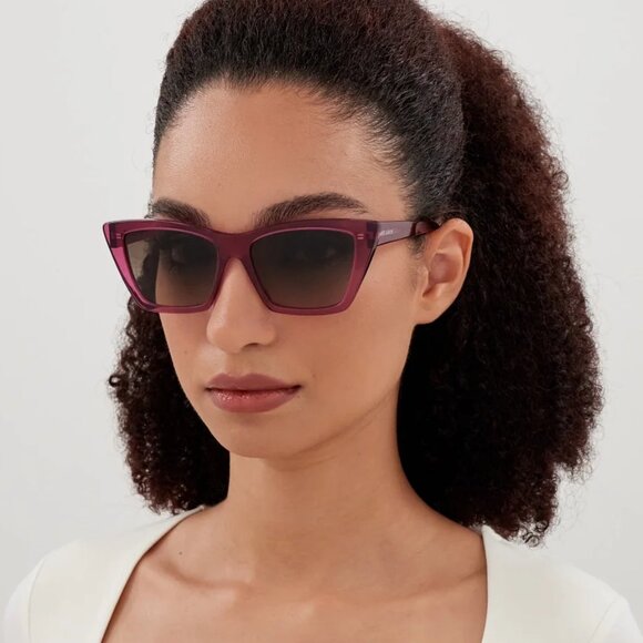 NEW SL276 MICA 061 SAINT LAURENT SUNGLASSES WOMEN PINK CAT EYE EYEWEAR - Picture 1 of 4